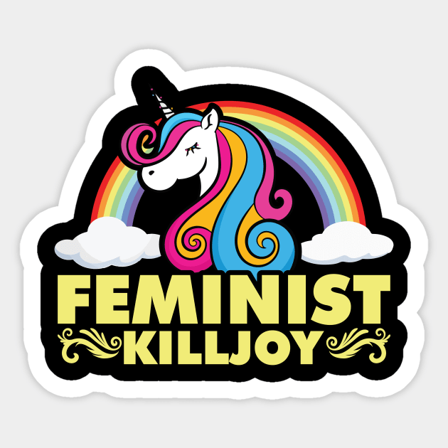 feminist killjoy unicorn mythical fairy tale unicorn Sticker by OfCA Design